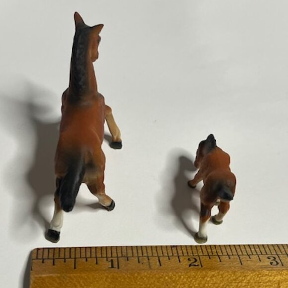 VTG Miniature Mama Horse & Colt Porcelain Figurines Brown Black - Picture 13 of 13